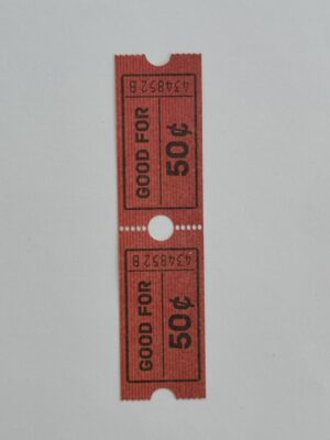13.5cm x 3.5cm - Ticket 50c