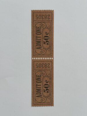 13.5cm x 3.5cm - Ticket 50c