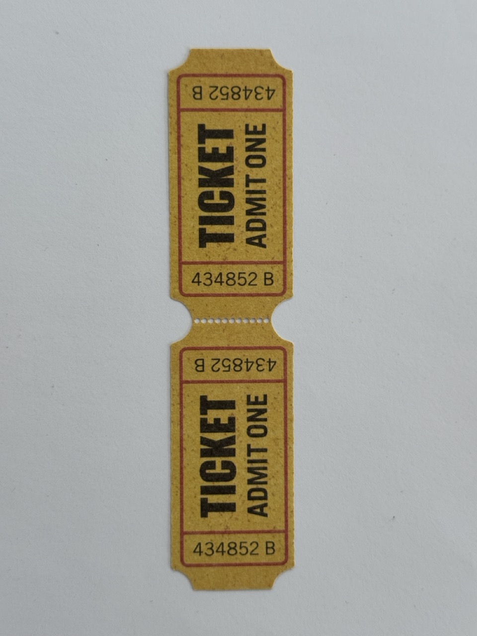 13.5cm x 3.5cm - Ticket Admit One