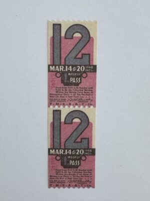 13.5cm x 4cm - Ticket 12