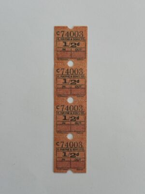 13.5cm x 3cm - Ticket 1/2d