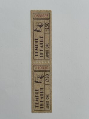 13.5cm x 3cm - Ticket $2.50