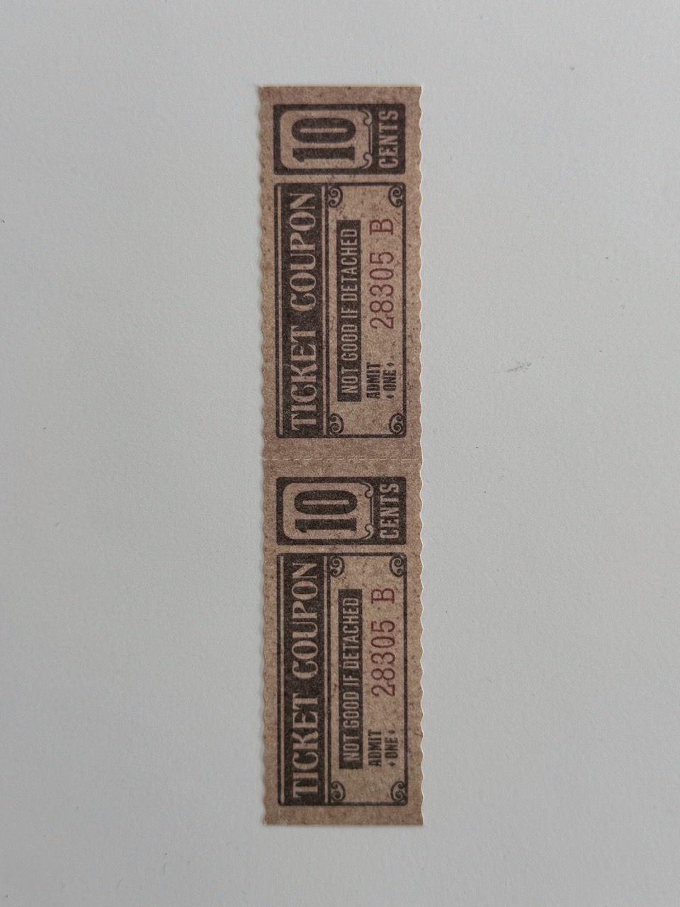 13.5cm x 3cm - Ticket 10