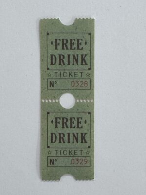 9cm x 3cm - Ticket Free Drink
