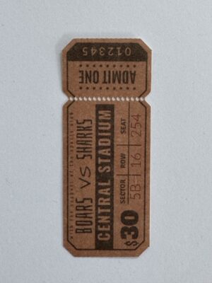 7.5cm x 3cm - Ticket Boars