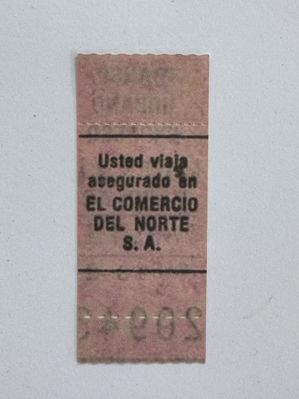 7.5cm x 3cm - Ticket SA