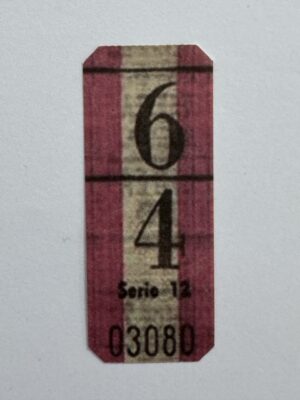 7.5cm x 3cm - Ticket 64