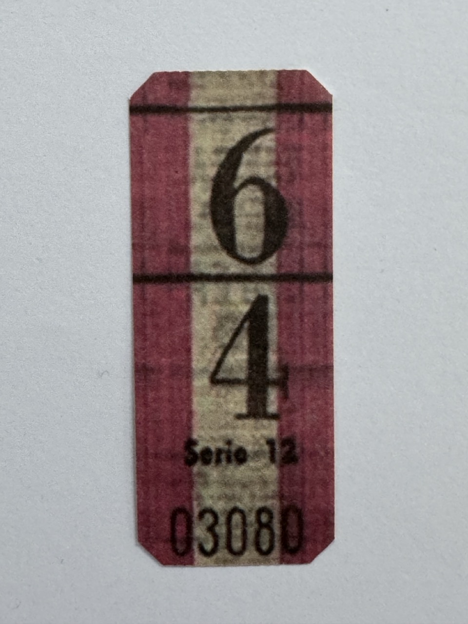 7.5cm x 3cm - Ticket 64