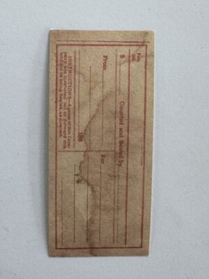 7cm x 3cm - Ticket Counted and Sealed