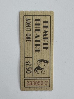 7cm x 3cm - Ticket Temple Theatre