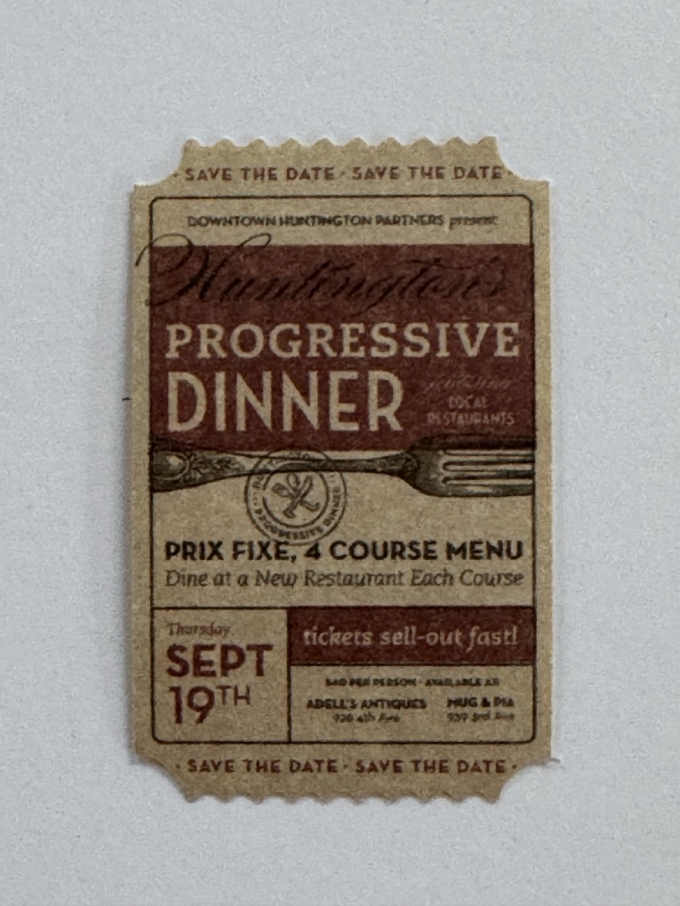 5cm x 3cm - Ticket Dinner