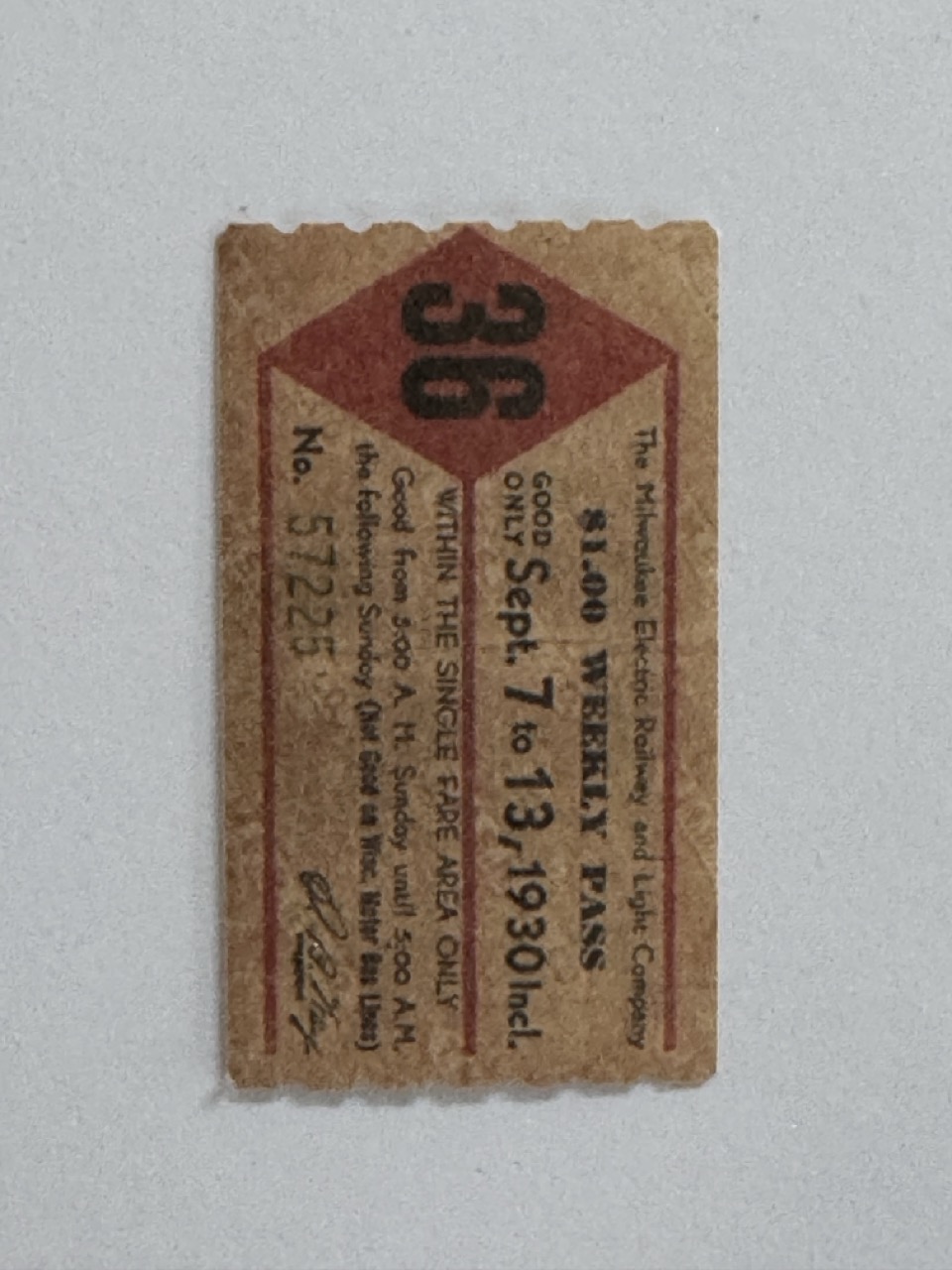 5cm x 3cm - Ticket 36