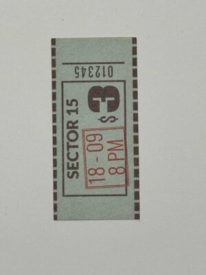 6.5cm x 3cm - Ticket 012345