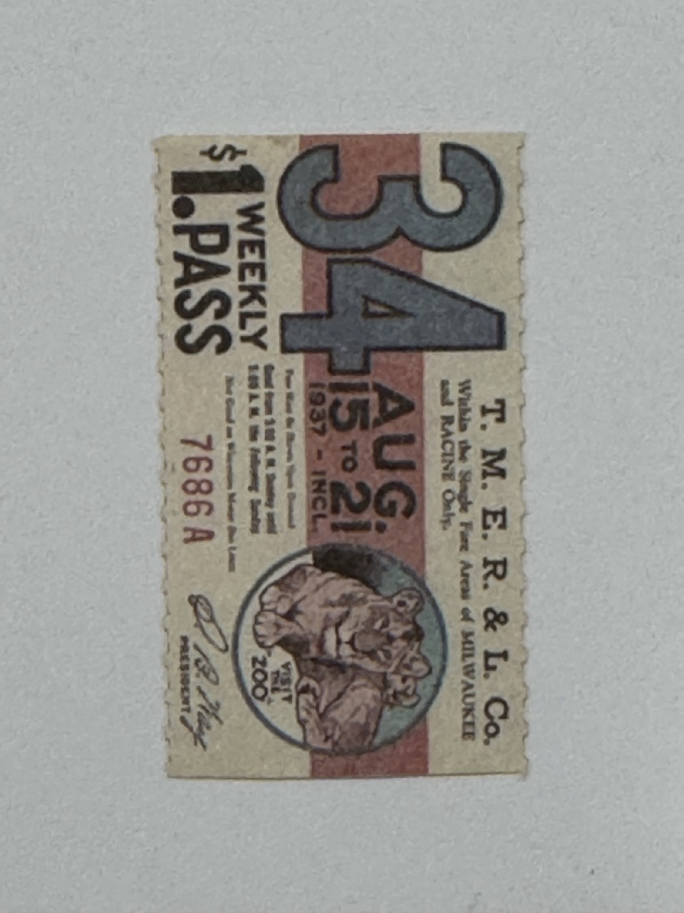 5cm x 3cm - Ticket 34