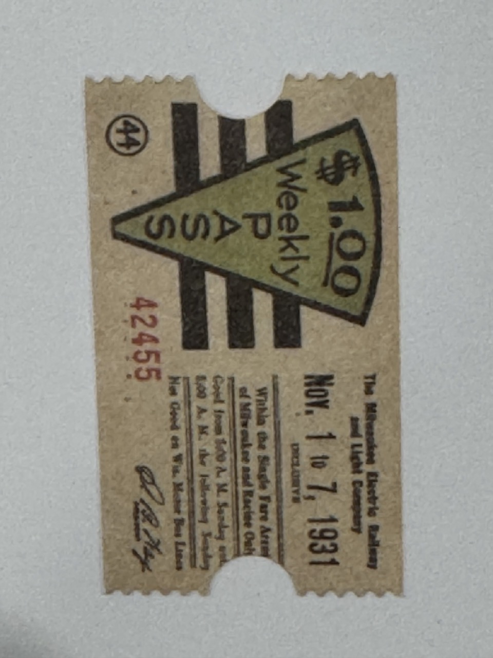 5cm x 3cm - Ticket Weekly Pass