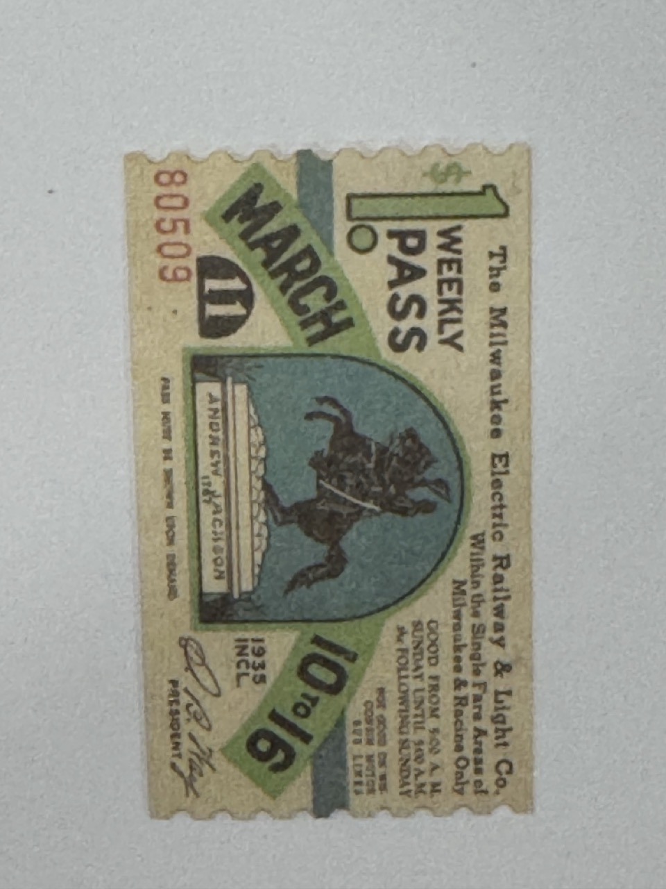5cm x 3cm - Ticket March 10