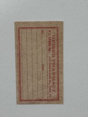 5cm x 3cm - Ticket Heiser Pharmacy