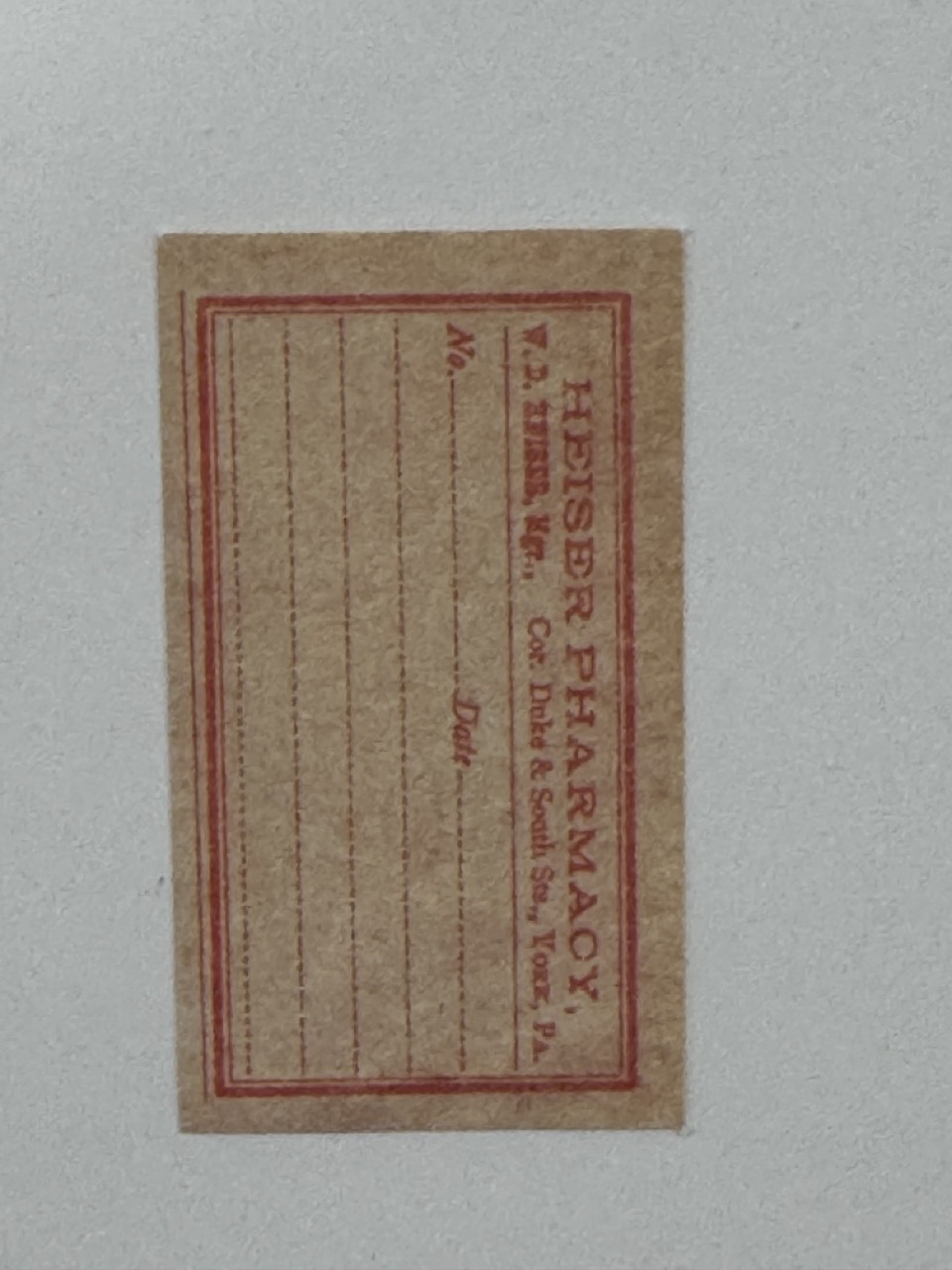 5cm x 3cm - Ticket Heiser Pharmacy