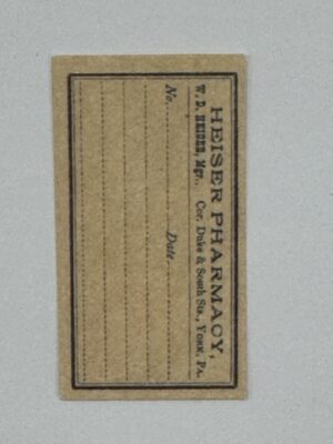 5cm x 3cm - Ticket Heiser Pharmacy
