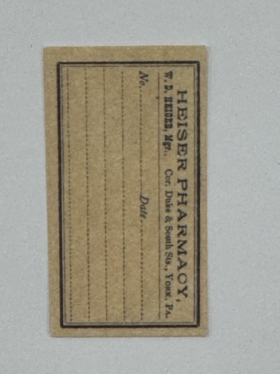 5cm x 3cm - Ticket Heiser Pharmacy