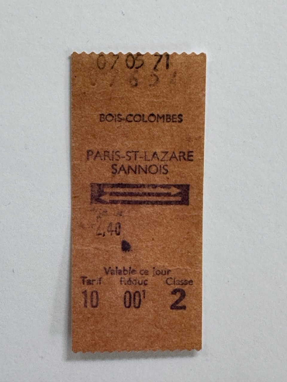 7cm x 3cm - Ticket 070571