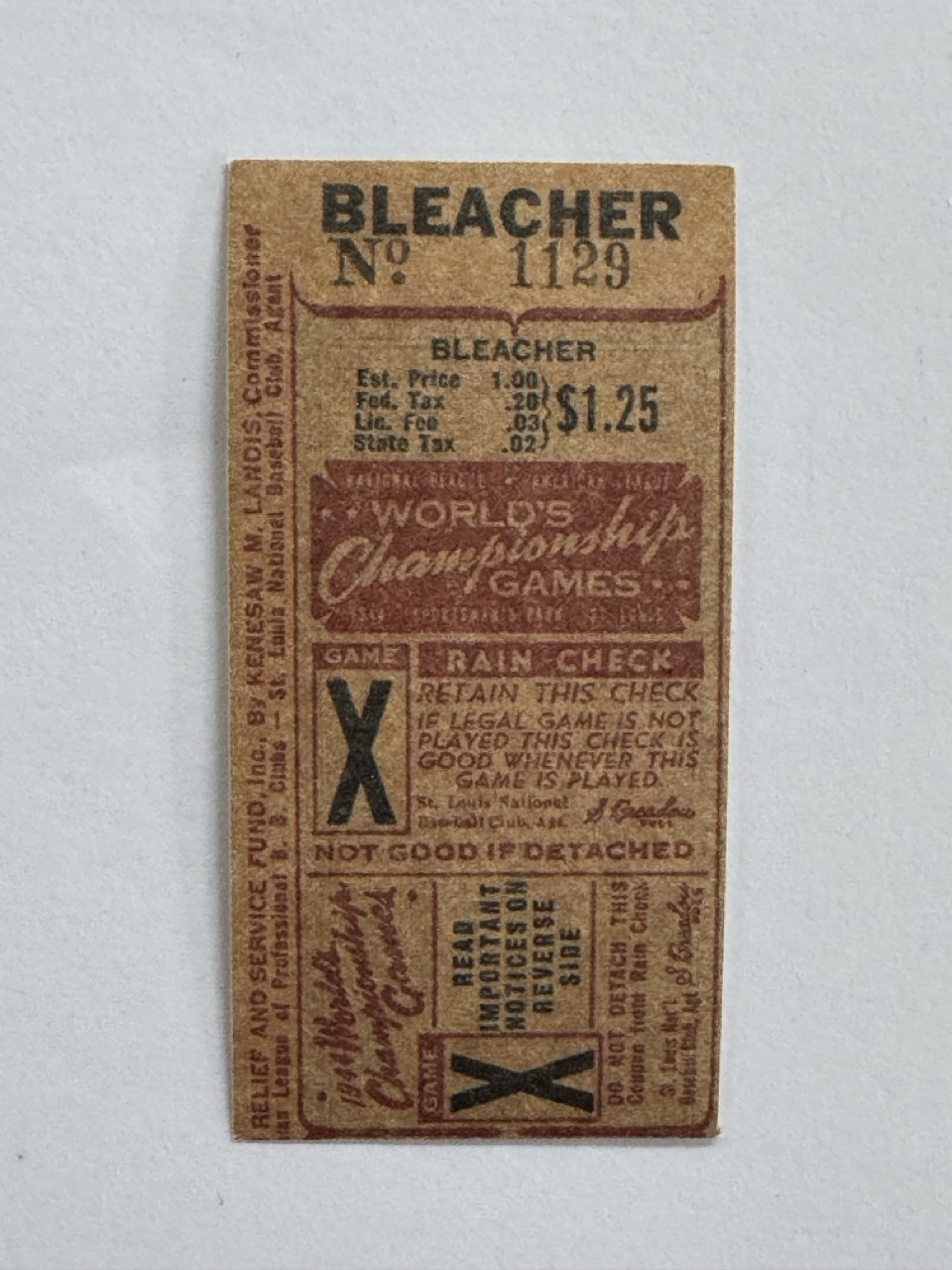 6cm x 3cm - Ticket 1129