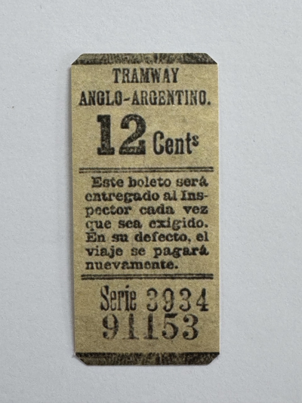 6.5cm x 3cm - Ticket 12