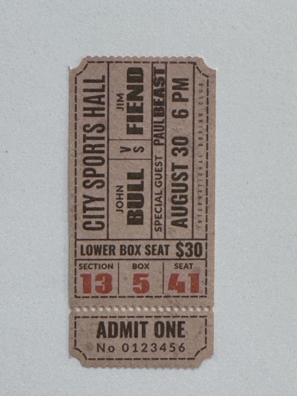 6.5cm x 3cm - Ticket 13541