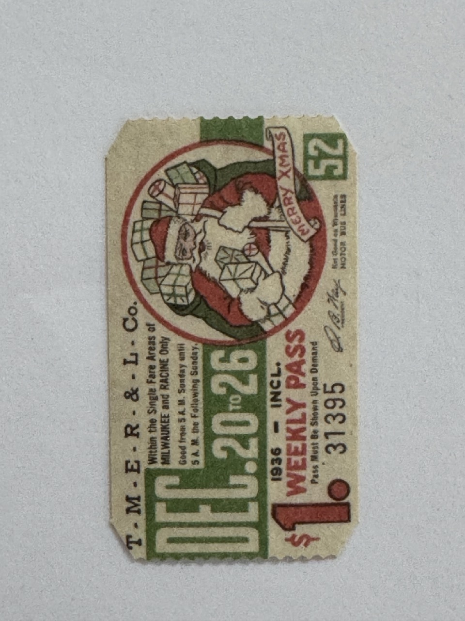5cm x 3cm - Ticket Dec 20