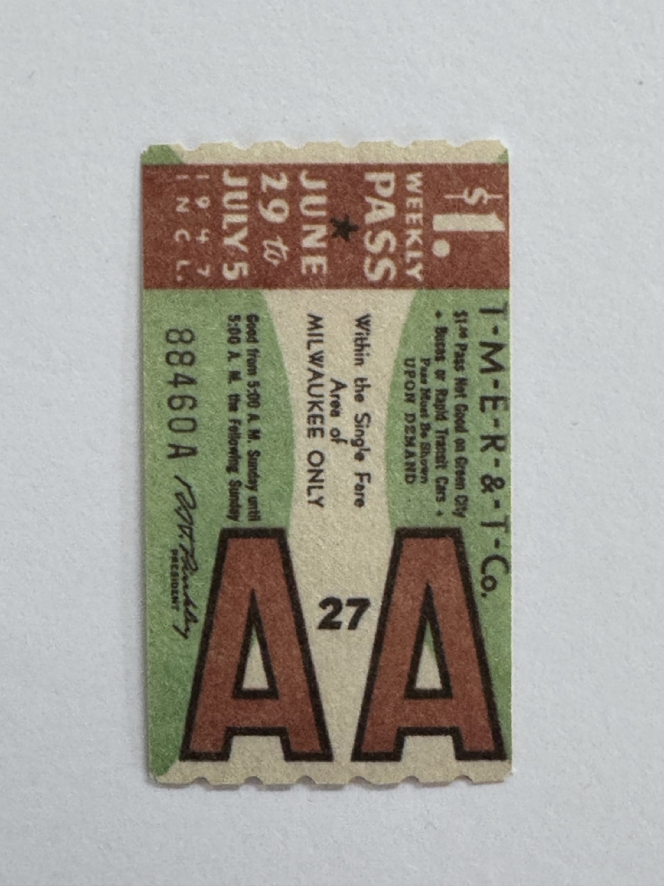 5cm x 3cm - Ticket AA