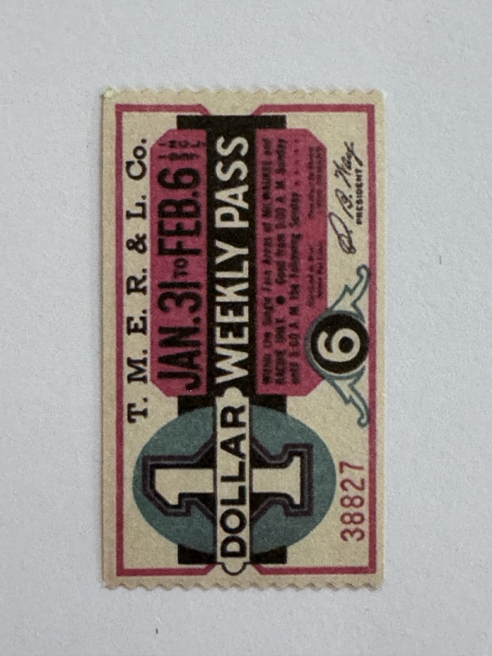 5cm x 3cm - Ticket Jan 31