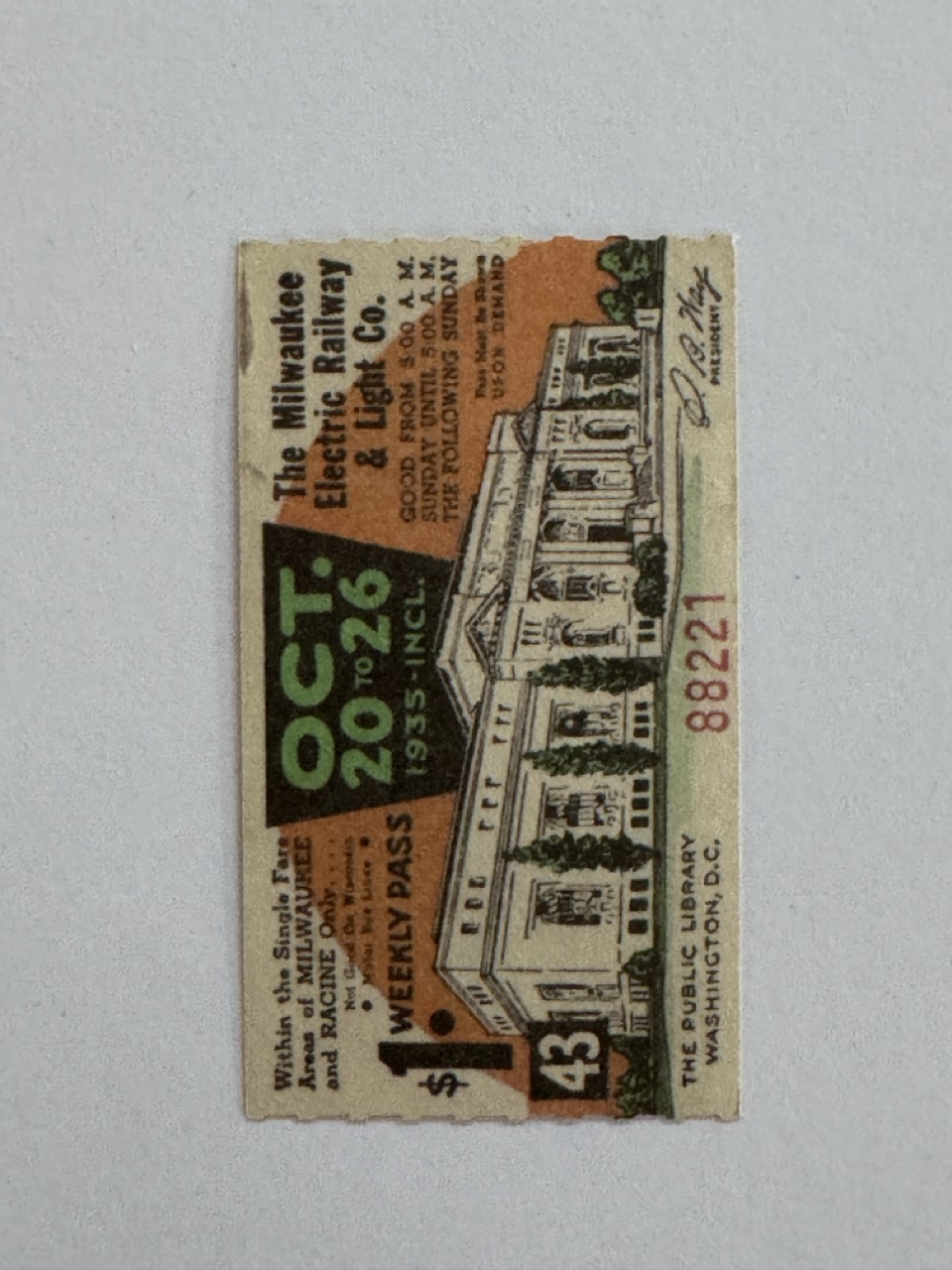 5cm x 3cm - Ticket Oct 20