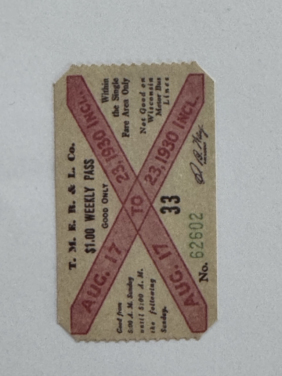 5cm x 3cm - Ticket Aug 17