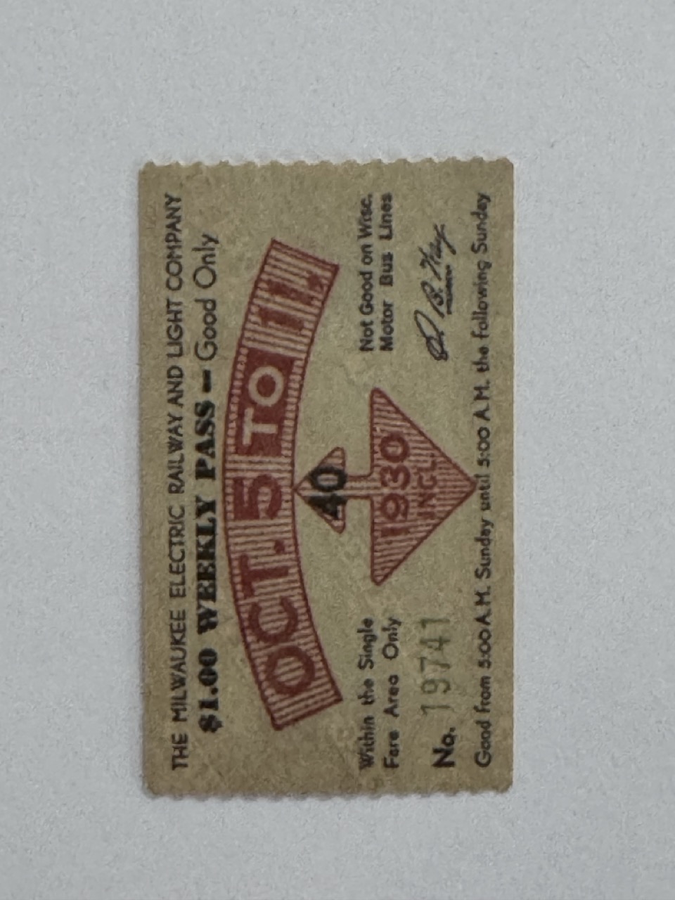 5cm x 3cm - Ticket Oct 5