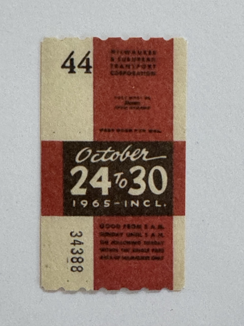 5cm x 3cm - Ticket Oct 24