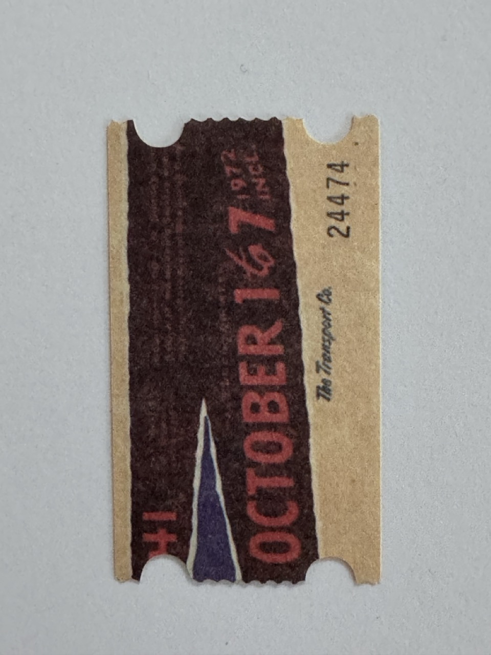 5cm x 3cm - Ticket Oct 1