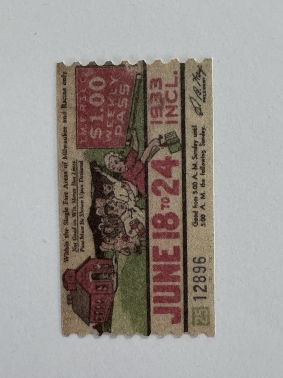 5cm x 3cm - Ticket June 18
