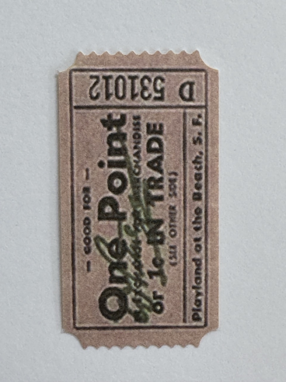 5cm x 2.5cm - Ticket D 531012