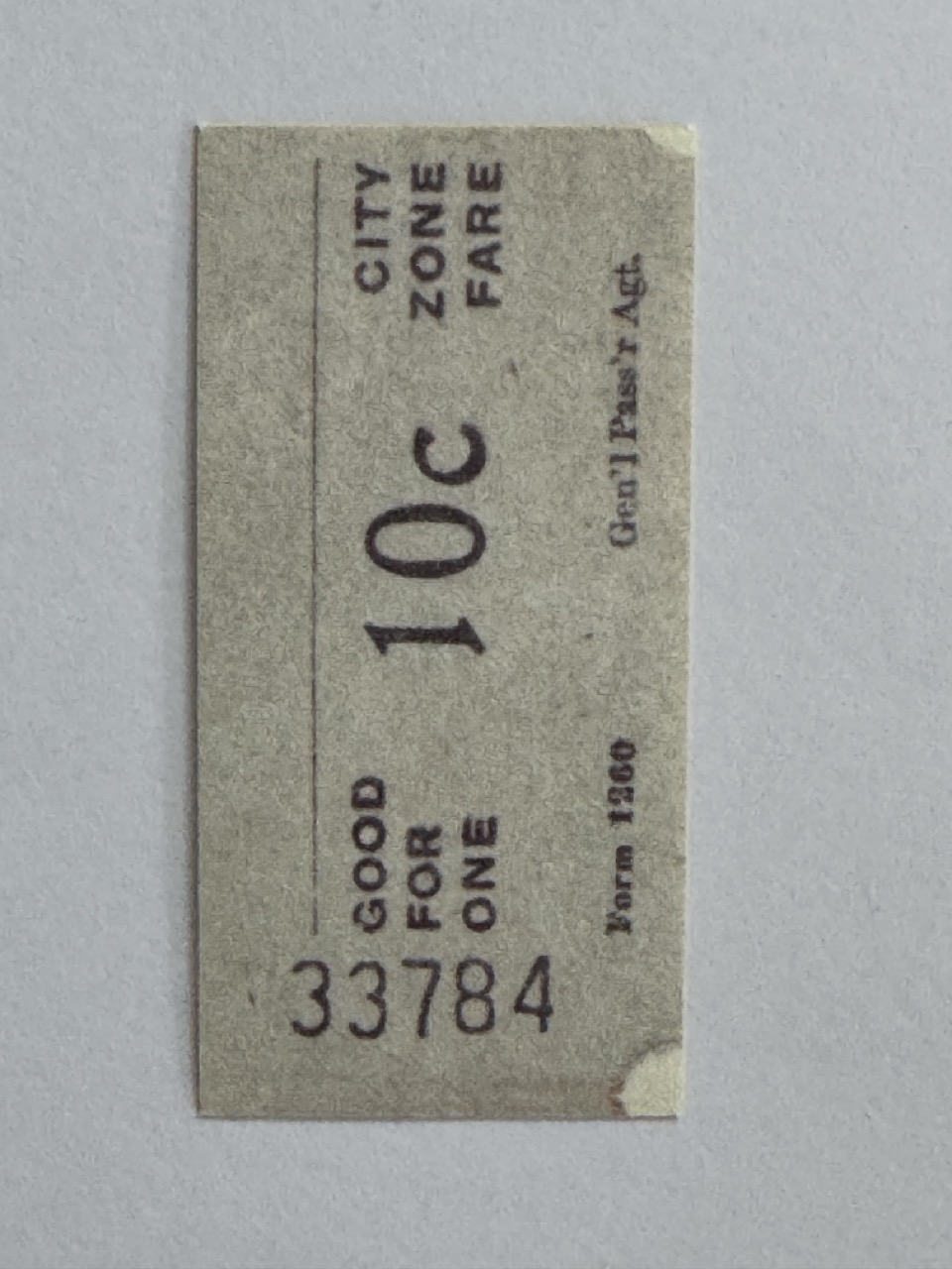5cm x 2.5cm - Ticket 10c
