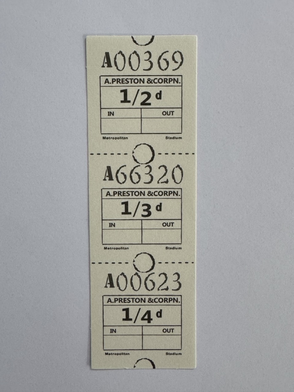 15cm x 5cm - Ticket 1/3d