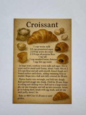 14.5cm x 10cm Post Card - Croissant