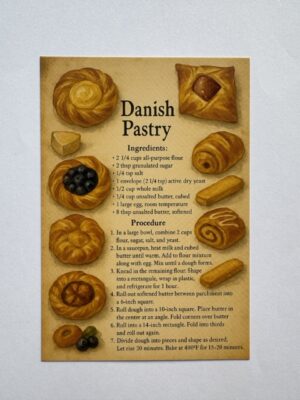 14.5cm x 10cm Post Card - Danish Pastry