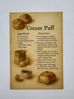 14.5cm x 10cm Post Card - Cream Puff