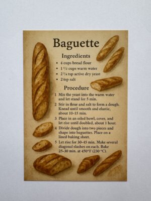 14.5cm x 10cm Post Card - Baguette