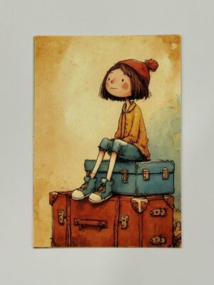 14.5cm x 10cm Post Card - Girl Travel