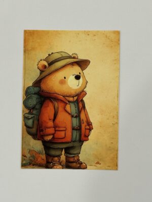 14.5cm x 10cm Post Card - Backpacking Bear