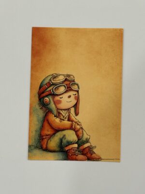 14.5cm x 10cm Post Card - Pilot Boy