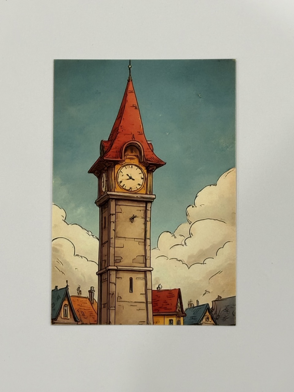 14.5cm x 10cm Post Card - Clock Tower