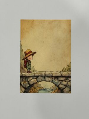 14.5cm x 10cm Post Card - Boy Bridge Walker