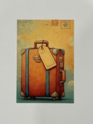 14.5cm x 10cm Post Card - Lonley Suitcase